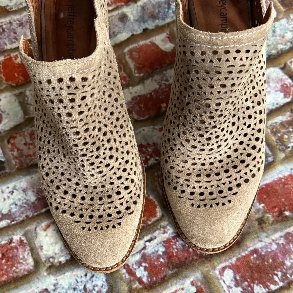 Jeffrey Campbell Taupe Cutout Ankle Booties